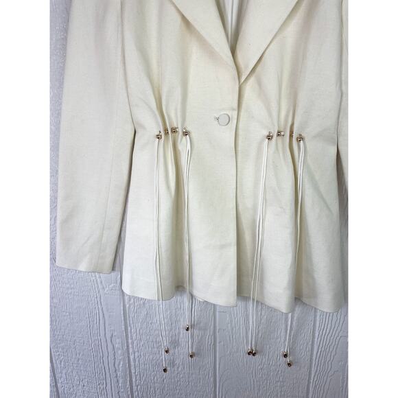 SIGNIFICANT OTHER Magnolia White Linen Blazer SMALL - Picture 7 of 10